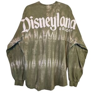 Disney Disneyland Resort Tie-Dye Long Sleeve T-Shirt | Men's L | Olive Green